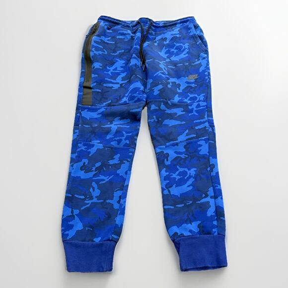 Nike Tech Fleece Joggers Mens Blue Camo Athletic Tapered Pants Size M 682852-480 - Picture 1 of 10